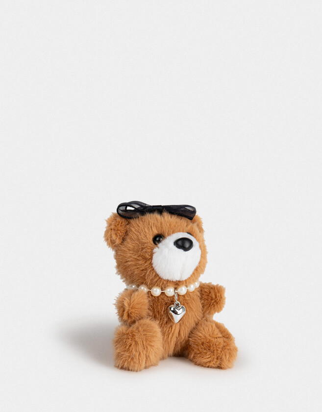 Llavero Peluche Llavero Y Charm De Osito Con Moño - Marron Medio