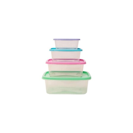 SET TUPPER VIANDAS X 4 UNIDADES MULTICOLOR
