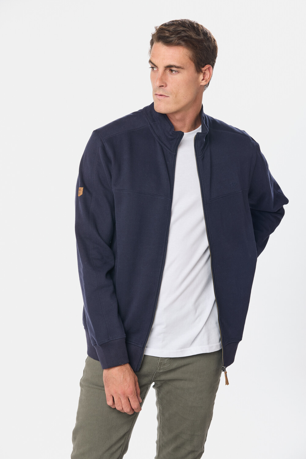 CAMPERA DE FELPA CUELLO ALTO Azul