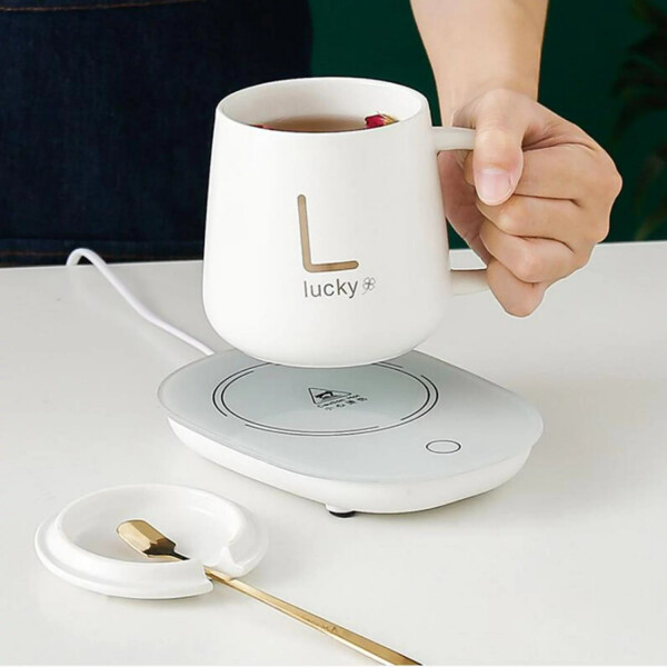 Taza De Café + Base De Calentamiento Inteligente Térmica Variante Color Blanco