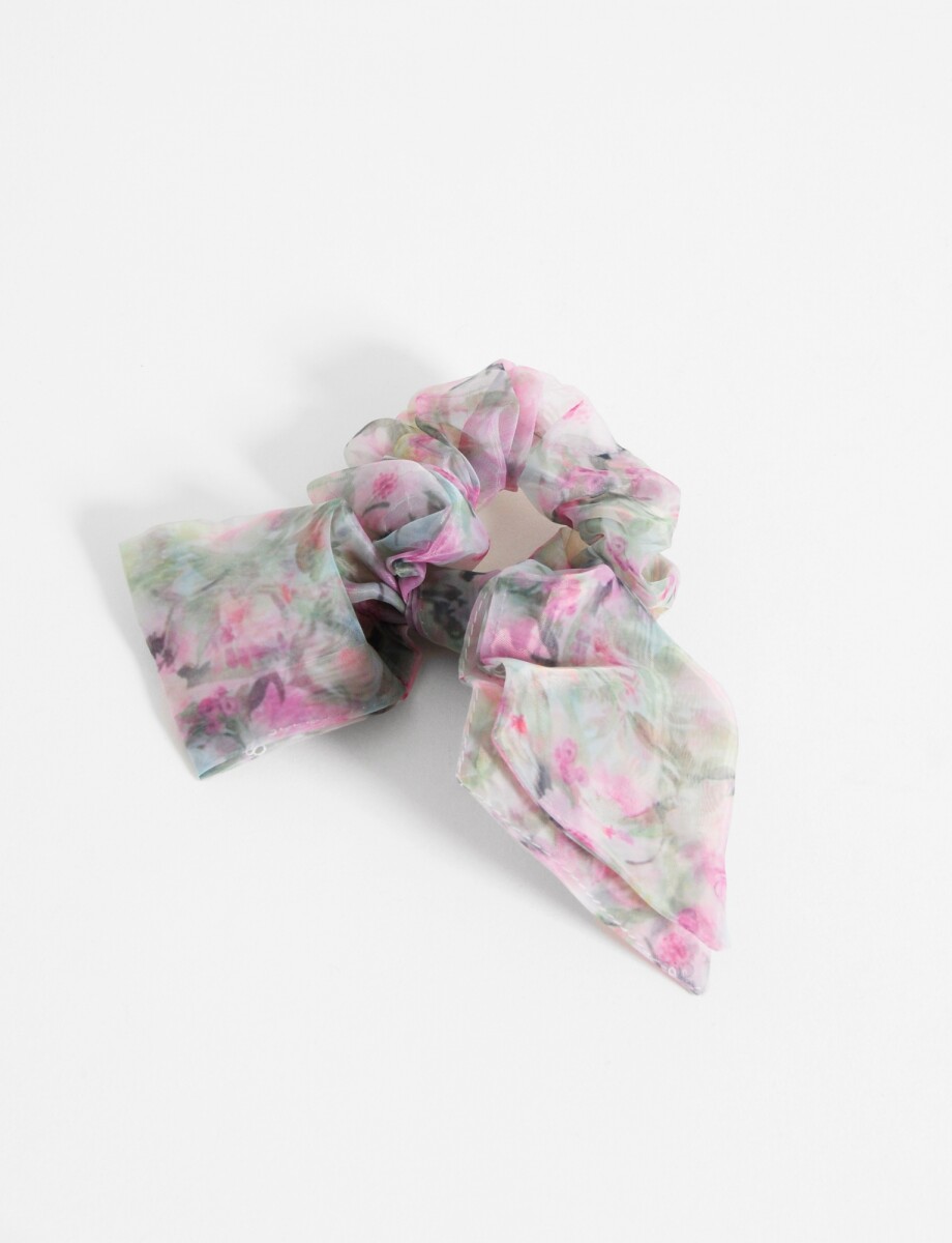 Scrunchie transparencia floral - multicolor 