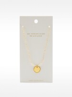 Collar De Perla De Agua Dulce Con Medalla - Plata De Ley 925 dorado