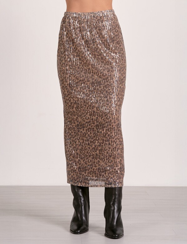 Falda Lentejuelas NEGRO/BEIGE