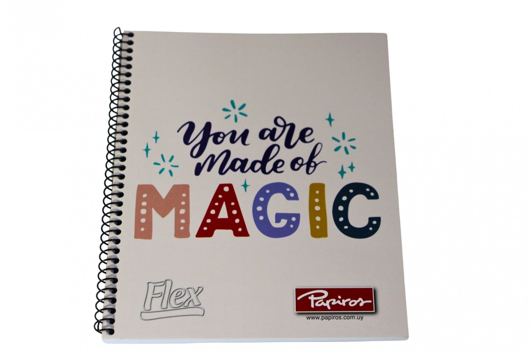 CUADERNO PAPIROS CON ESPIRAL DE 96 HOJAS - TAPA MAGIC 