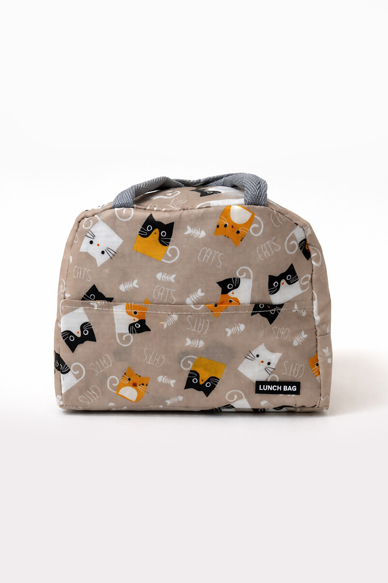 Lunchera Unicorn - Beige con gatitos 