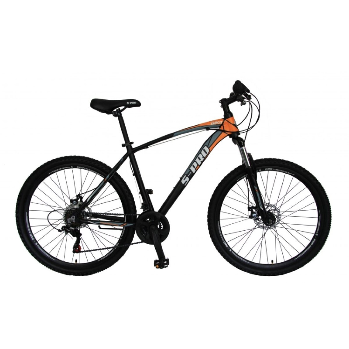 Bicicleta S-pro Mtb Zero3 R.27.5 Hombre Aluminio F/disco - Negro Mate/naranja 