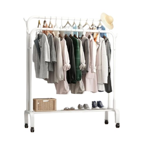 Perchero Doble Ropa Barra Acero Percha Metal Ganchos Ropero Placard Con Ruedas Imback Color Blanco Perchero Doble Ropa Barra Acero Percha Metal Ganchos Ropero Placard Con Ruedas Imback Color Blanco