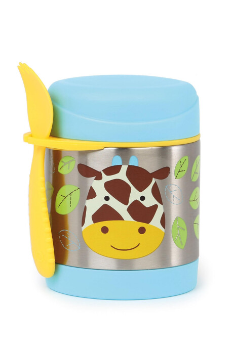 Tupper de acero inoxidable con cubierto, diseño jirafa Tupper de acero inoxidable con cubierto, diseño jirafa