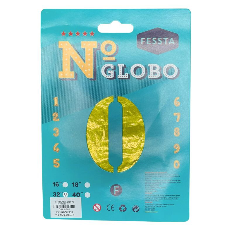 Globo Número Fessta 32" Dorado CERO