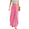 PantalÃ³n Palazzo Elastizado Liso con Abertura Rosa