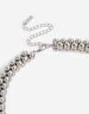 Collares Cortos Metal Collar Corto Bolones Metal - Plateado Rodio