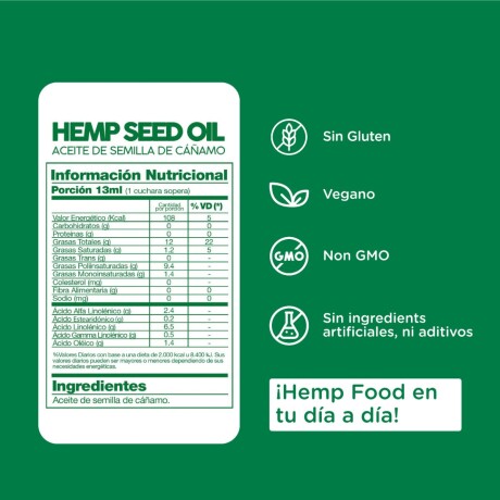 Hemp Seed Oil - Aceite de semilla de cáñamo Hemp Seed Oil - Aceite de semilla de cáñamo