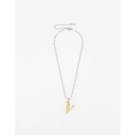 Cadena De Acero Inicial Letra ''a'' Combinacion Bicolor