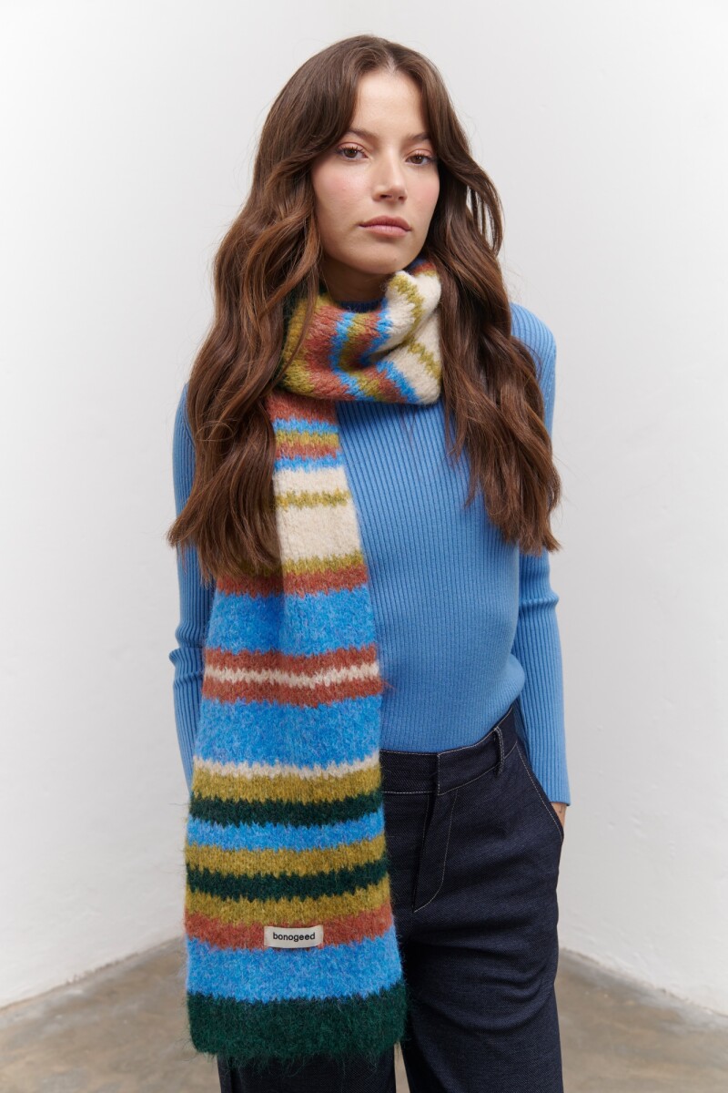 BUFANDA RAYAS COLOR AZUL