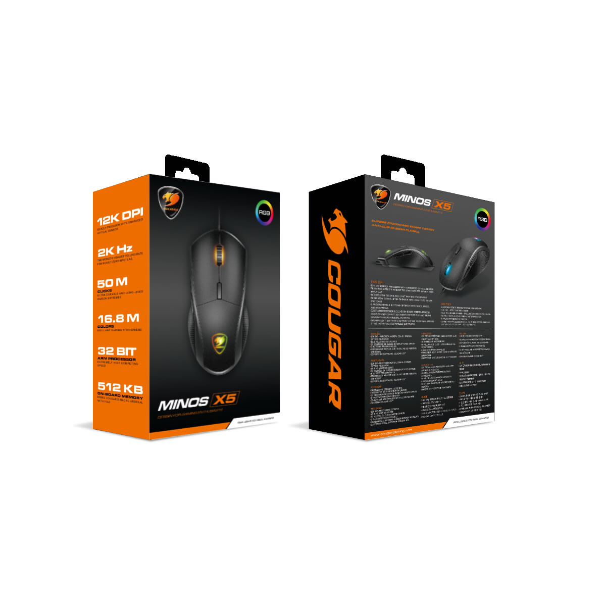 Mouse Gamer Cougar Minos X5 Black RGB 