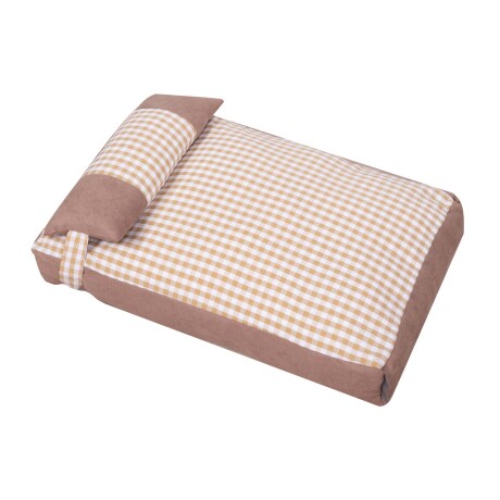 CAMA FUTÓN CUADRILLÉ TELA MULTICOLOR C/ALMOHADA S