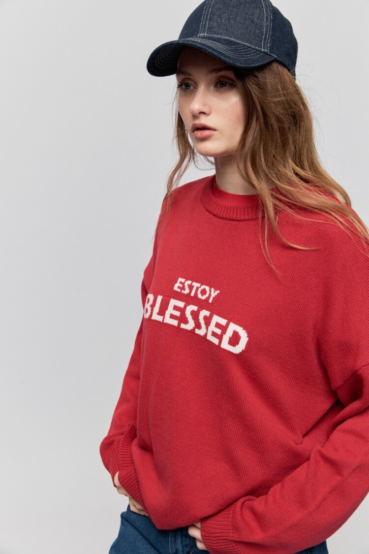 SWEATER BLESSED Rojo