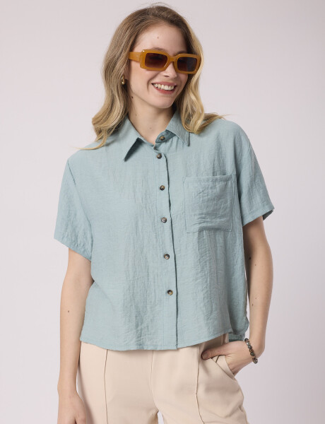 Camisa lino verde claro