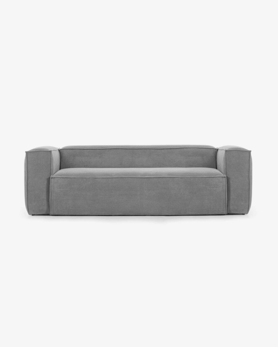 Sofá Blok 3 plazas pana gris 240 cm