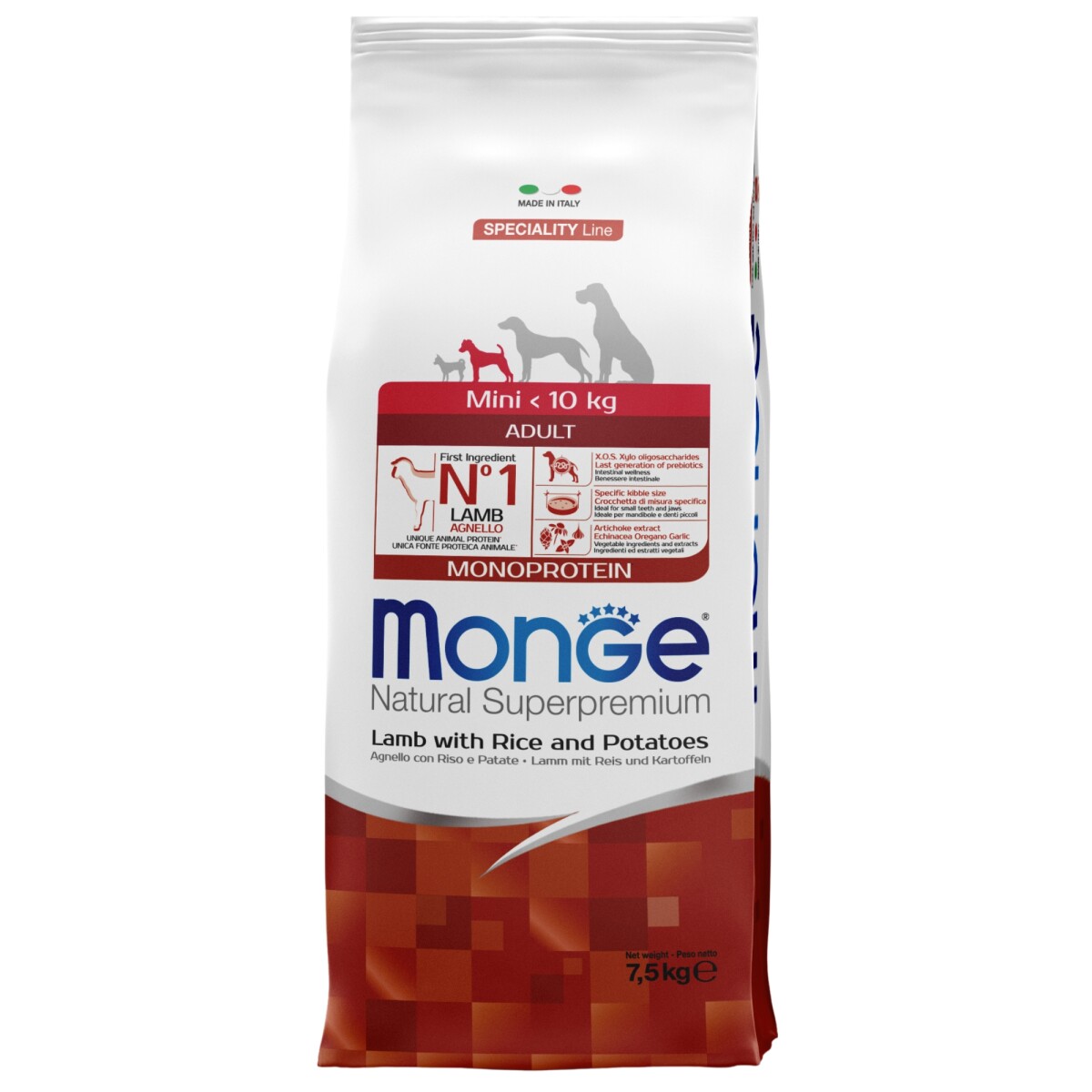 Monge Perro Mini Adult Lamb & Rice 7.5 Kg 
