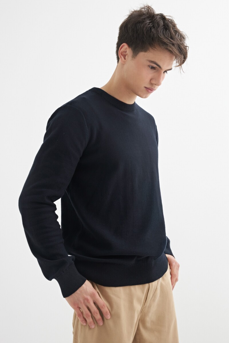 Sweater cuello redondo AZUL MARINO