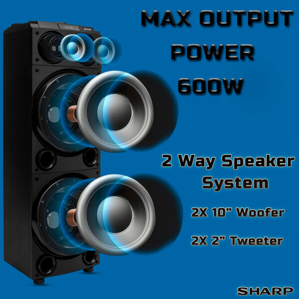 Torre De Sonido Sharp Ps-990 PARLANTE SHARP PS990 PARTY SPEAKER