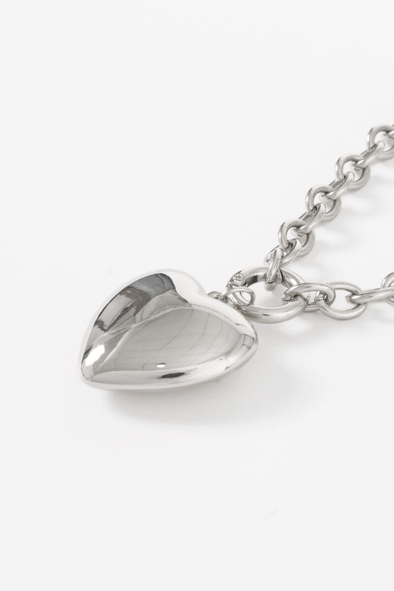 Collar cadena dije cora plateado