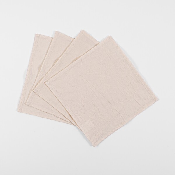 Set X 4 Servilletas Cocktail Tusor Soft 25x25 Natural