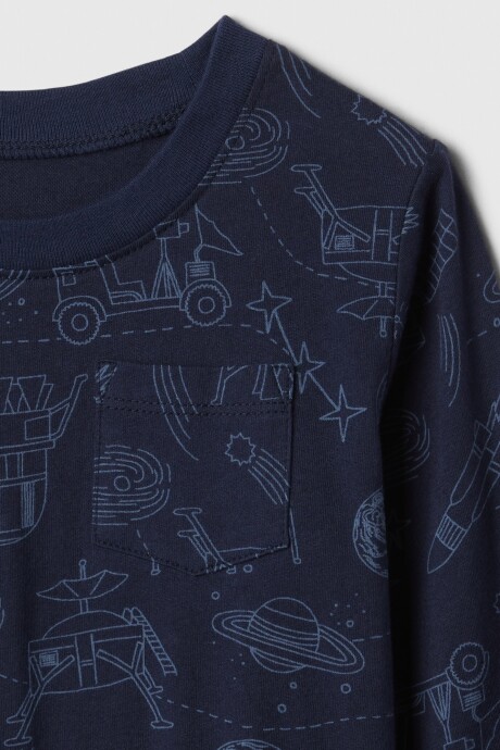 Remera Grafico Manga Larga Toddler Niño Tapestry Navy