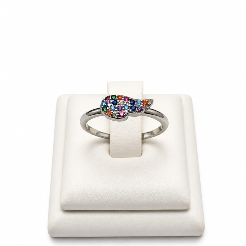 Anillo ala con zirconias de colores Anillo ala con zirconias de colores