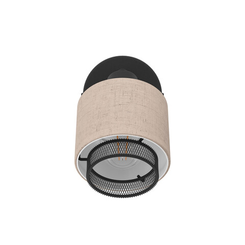 Lámpara de pared E27 spot metálico c/detalles lino EG6140