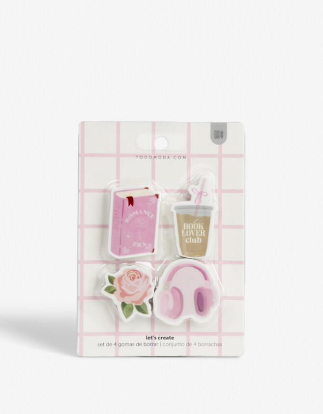 Útiles Varios Set De Gomas De Borrar "in My Romance Era" - Combinacion Multicolor