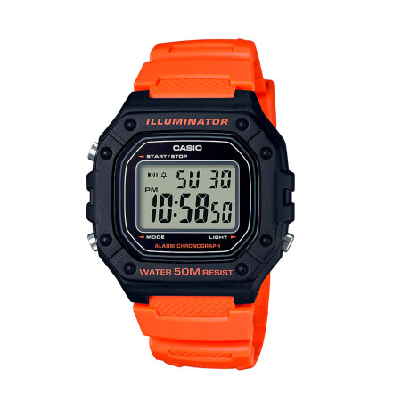 Reloj CASIO W218H-4B2VDF en Resina Naranja Esfera 43mm 0