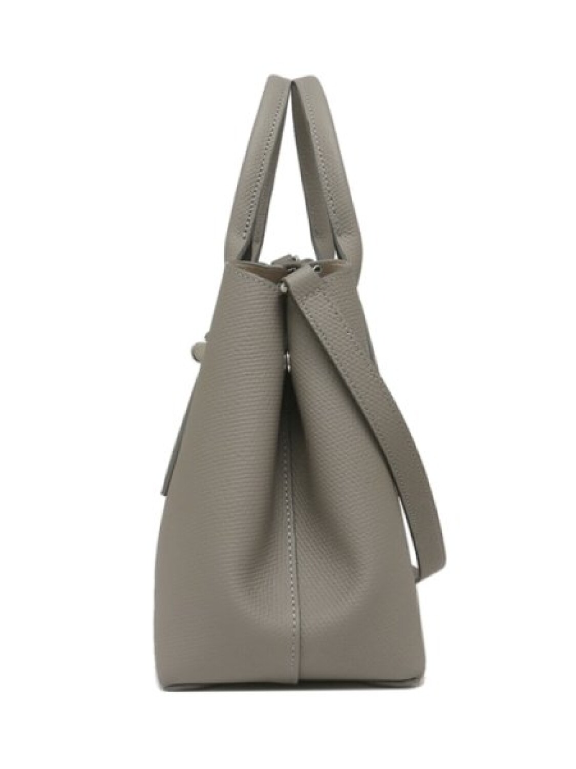 Longchamp -Cartera de cuero con gran capacidad, Roseau Gris