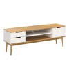 Rack para tv Linea Nordica Roble/Blanco