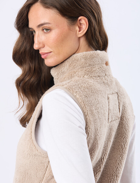 CHALECO SHERPA SUAVE Beige Oscuro