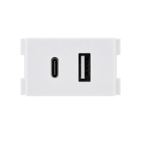 MODULO CARGADOR USB+C 2.4A - ATENEA Módulo Atenea Cargador USB A + USB C 2.1A Blanco