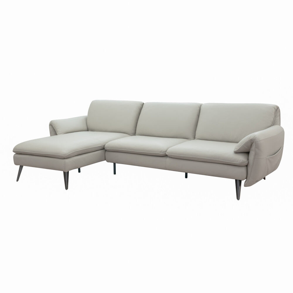 SOFÁ C/CHAISE MÁS DE 4 CUERPOS CUERO-100-NATURAL MARRON SINGAPUR VISON