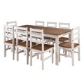 JUEGO DE COMEDOR MESA + 8 SILLAS - BLANCO/CERA JUEGO DE COMEDOR MESA + 8 SILLAS - BLANCO/CERA