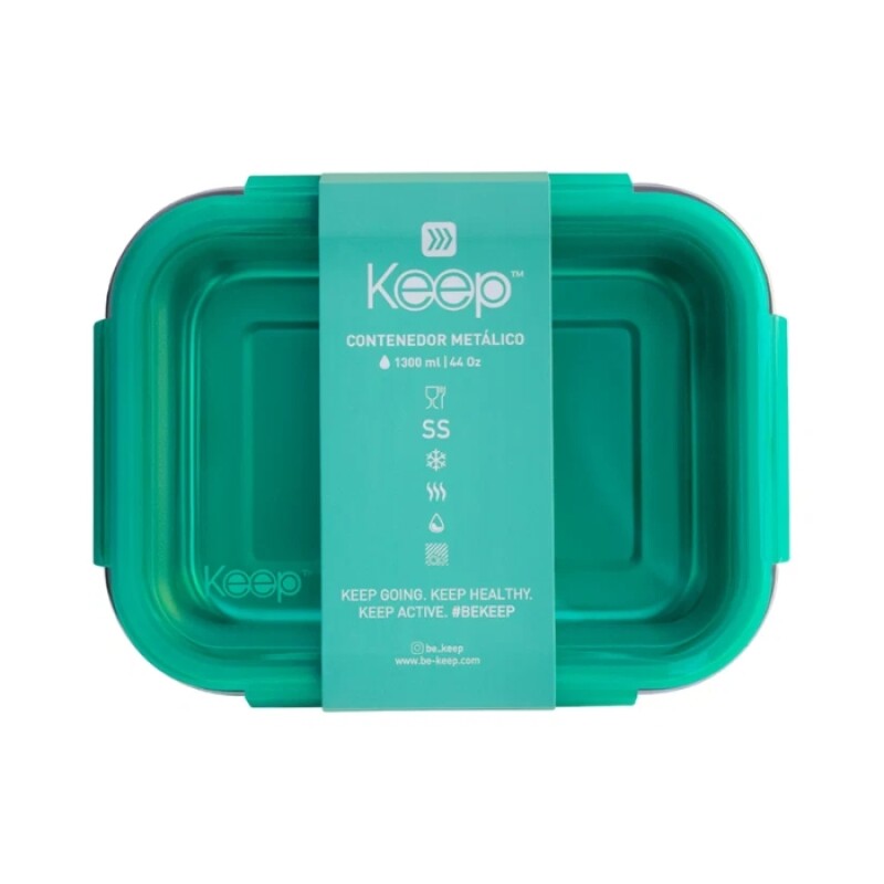 Vianda Metálico Para Microondas 1300 Ml Verde