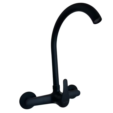 Grifería de cocina Monocomando de pared Capri Negro Mate Grifería De Cocina Monocomando De Pared Capri Negro Mate