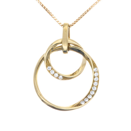Conjunto de Cadena y colgante de oro 9 ktes y circonias Conjunto de Cadena y colgante de oro 9 ktes y circonias