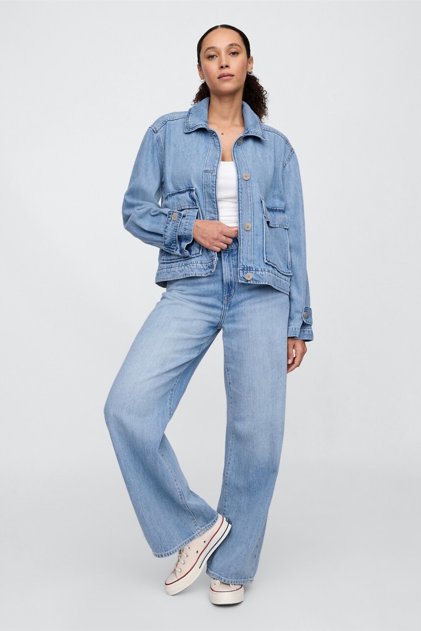 Campera De Jean Utility Mujer Light Wash