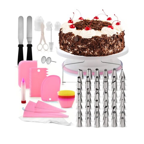 Set De Repostería Pasteleria Decoración Tortas 106 Piezas Color Rosa Set De Repostería Pasteleria Decoración Tortas 106 Piezas Color Rosa