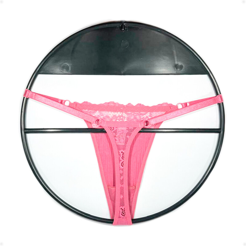Tanga Colaless Ajustable De Encaje Rosa Talla S-M
