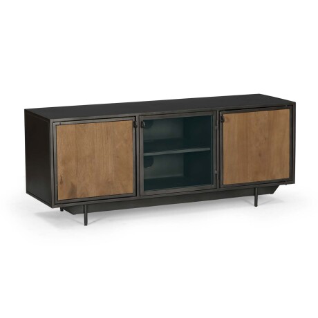 MUEBLE PARA TV MADERA-Y-METAL MARRON VITRO AVELLANA