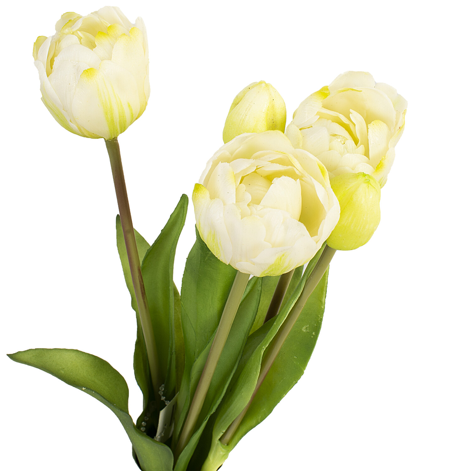 Ramo de tulipanes artificiales Flores de seda Tulipanes  Toque real Blanco-11897