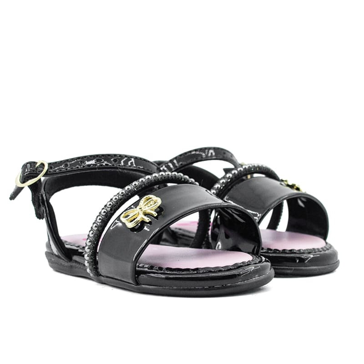 Sandalia Molekinha de Niños - 2112.771-28408 - Negro-rosa Claro 