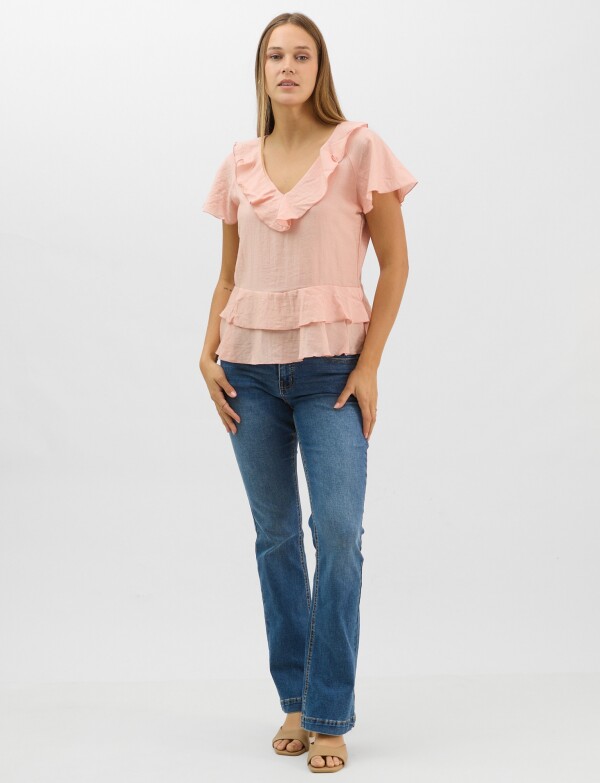 Blusa Satén Péplum ROSA