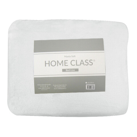 Frazada Flannel King Size Home Class 240 x 260 cm BLANCO